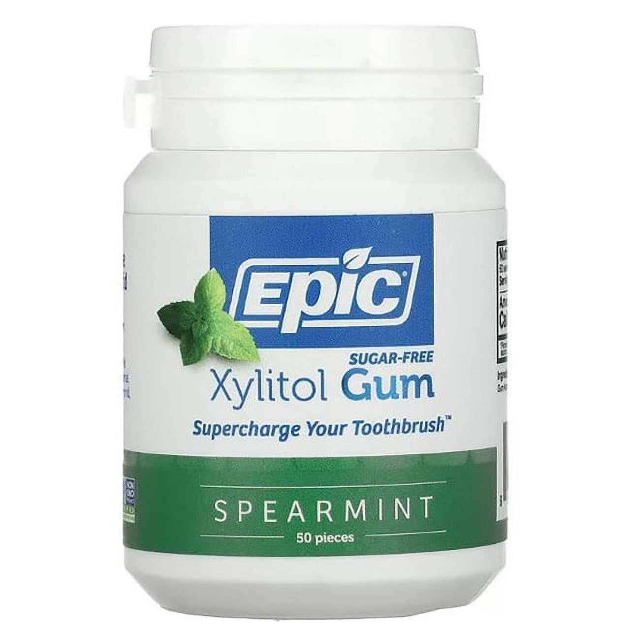Epic Dental 100% Xylitol Sweetened Spearmint Gum, 50 Ea